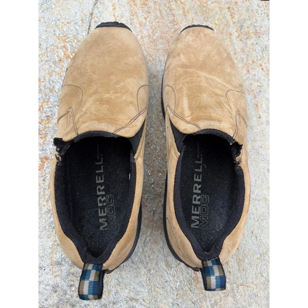 Merrell Jungle Moc Paydirt Womens 9 Tan Suede Slip On Hiking Shoes 63828